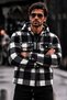 Men's Zippered Hooded Lumberjack Black Shirt - 5