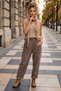 Italian Mink Embroidered Pocketed Elastic Waist Shalwar Leg Casual Knitted Trousers 98 68 - 5