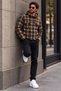 Men's Zippered Hooded Lumberjack Coffee Shirt - 6