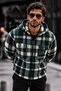 Men's Zippered Hooded Lumberjack Green Shirt - 2