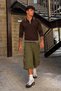 Men's Polo Collar Casual Daily Brown Sweater - 6
