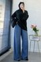 Premium Collar Button Detailed Flywheel Sleeve Knitwear Sweater - Anthracite - 8