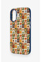 iPhone 16 Compatible Autumn Themed Patchwork Patterned Silicone Case - 4