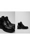 Alaro Black Leather Ankle Length Boots for Men