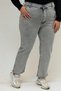 9185-4 Large Size Stonewashed Flared Leg Jeans - Snow Wash Gray - 4