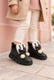 Pi̇pa Rabbit Ear Bow and Pompom Detailed Baby Girl Winter Boots with Fur Inside - 8