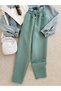 Elastic Waist Fabric Trousers - Mint Green - 2