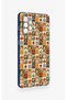Samsung-A72 Compatible Autumn Themed Patchwork Patterned Silicone Case - 3
