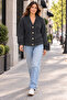 Women's Anthracite Buttoned Knitwear Cardigan - 4