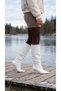 Women's Drawstring Detailed Pointed Toe Thin Heeled Long Boots - 7