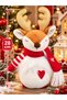 Christmas Decorative Deer Figure 28 cm Plush Christmas Ornament with Red Scarf - 3