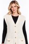 Women's V-Neck 4-Button Pocket Detailed Shardonlu Furry Long Knitwear Vest - 3