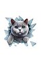 5 Pieces of British Car Stickers – 3D Cat Face Design Auto Sticker Windshield Decoration Car Sticker Auto Sticker - 2