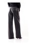 Women's Onlsmooth Wide Leg Loose-Fit Leather Black Trousers - 15376854 - 3