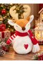 Christmas Decorative Deer Figure 28 cm Plush Christmas Ornament with Red Scarf - 4