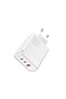 BTC-23 65W GaN 3-Port Fast Charger Dual USB-C + USB-A with Type-C to Lightning Cable - White - 7