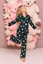 Bear Pattern Green Suede Knitted Long Sleeve Mother-Daughter Buttoned Pajama Set - 3