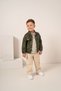 Baby Boy & Child Striped Sweatshirt, Colorful Leather Jacket and Trousers 3-Piece Combination Set - 4