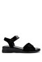 Women's Genuine Leather Black Suede Heeled Sandals