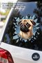 10 Pieces of French Bulldog Car Stickers – 3D Dog Face Design Car Sticker, Windshield Sticker, Car Decal
