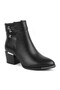 Women's Boots L065.425K Beige Genuine Antique Leather with Side Double Belt and Metallic Accessories Pointed/Almond Toe