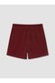 Burgundy Girls' Pleated Velvet Shorts Skirt - 4