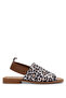 Women's Genuine Leather Leopard Flat Sandals