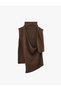 Sleeveless High-Neck Shawl Detailed Draped Asymmetrical Knitwear Vest