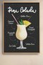 Piña Colada Cocktail Recipe Black Backdrop Framed Painting Cocktail Poster Bar Kitchen Decor Kok50 - 2