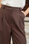Women's Relaxed Fit Wide Leg High Waist Pleated Palazzo Trousers with Pockets - Coffee - 7