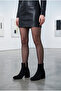 Women's Gold Zipper Detailed Thick Heeled Round Toe Ankle Boots - Milena - Black Suede - 5
