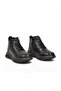 Black Genuine Leather, Fur Inside, Cold Resistant, Rubber Sole, Zippered Women's Boots Z1118 - 4