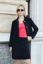 Women's Autumn-Winter Soft Textured Angora Fabric Flato Pocketed Long Sleeve Jacket-Black - 6