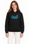 31610-26 Girl's Quite Printed Stone Embroidered Hooded Kangaroo Pocket Sweatshirt 13-16 Years Old - 2