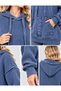 Women's Steel Knitted Hooded Sweater with Kangaroo Pocket - 3