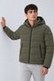 Men's Hooded Casual Winter Khaki Puffer Jacket - 4