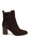 Women's Boots L068.227 Brown Genuine Suede Leather with Side Belt and Metal Square Buckle Detail, Wooden Look - 2