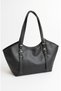 Women's Wide Shoulder Bag with Belt Buckle Detail and Zipper Closure