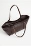 Women's Wide Shoulder Bag with Belt Buckle Detail and Zipper Closure - 4