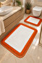 Melissa Trikot Kenar 2-Piece Bath Mat Set Wicker Jute Rope, Plush Furry Non-Slip Mat with Knitted Edges Decorative Bath Rug 70X110 cm + 50X70 cm - 4
