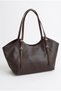 Women's Wide Shoulder Bag with Belt Buckle Detail and Zipper Closure
