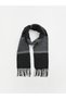 Özmarka New Season Anthracite Patterned Men's Knitwear Scarf