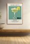 Margarita Cocktail Recipe Mint Green Framed Artwork Cocktail Poster Bar Kitchen Decor Kok14