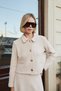 Women's Autumn-Winter Soft Textured Angora Fabric Flato Pocketed Long Sleeve Jacket-Stone - 5