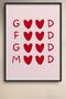 Good Food Good Mood Heart Typography Framed Table Art Cocktail Poster Bar Kitchen Decor Kok40 - 2
