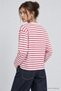 Oversize Striped Knitted Sweatshirt Lrn0079 Red White - 6