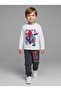Boy's Patterned 3-Yarn Rastered Elastic Leg 3-Piece Tracksuit Set - 261203 - 2