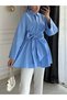 Tie-Waist Wide Sleeve Tunic - 6137 - Pck - Baby Blue - 2