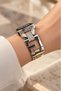 Women's Wristwatch with White Dial Crystal Stone Steel 23X25Mm Japanese Mechanism - 2