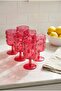Set of 6 Acrylic Water Glasses with Embossed Pattern, 340 ml - 3